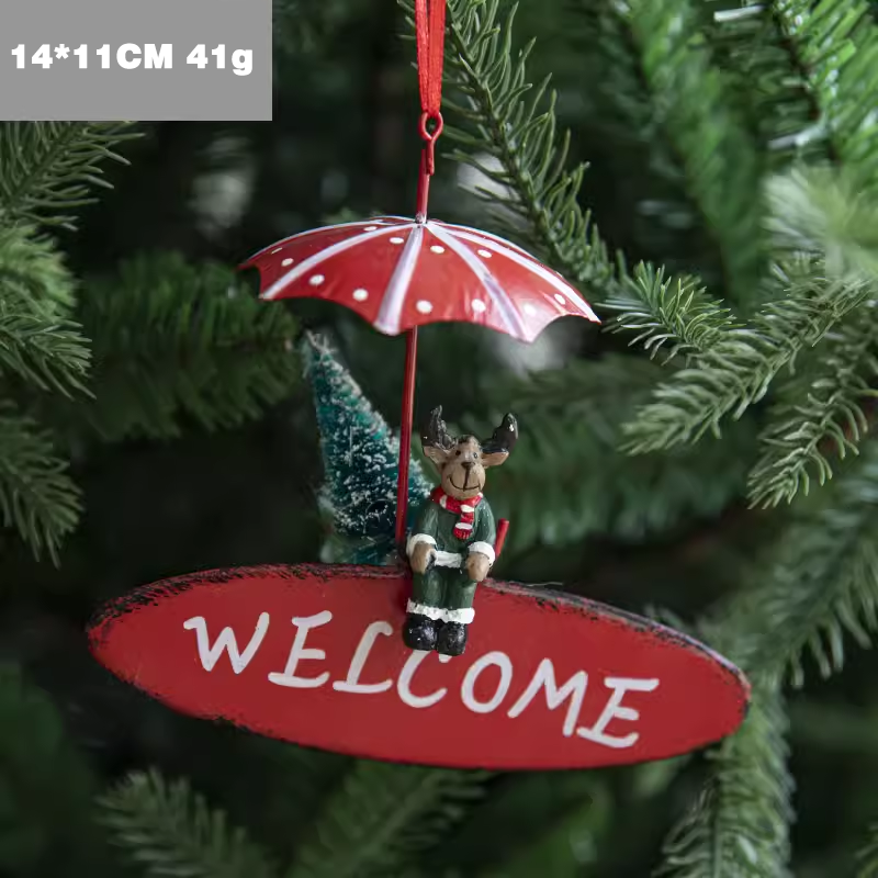 Umbrella Santa Claus Snowman&Reindeer Claus  for Christmas Tree Didiseaon Ornaments