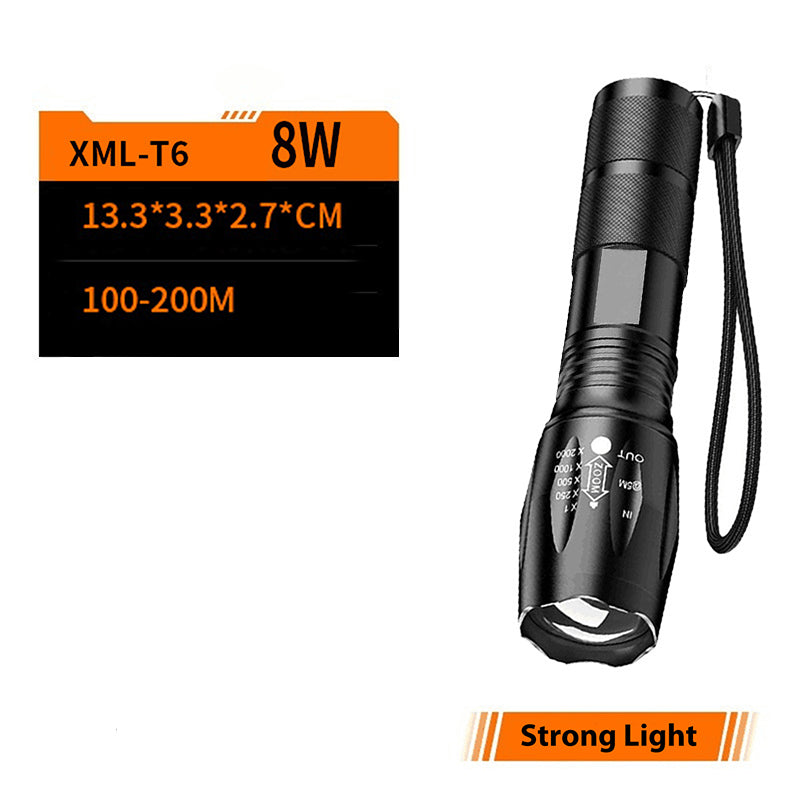 LED Telescopic Focusing Strong Aluminum Alloy Light Flashlight