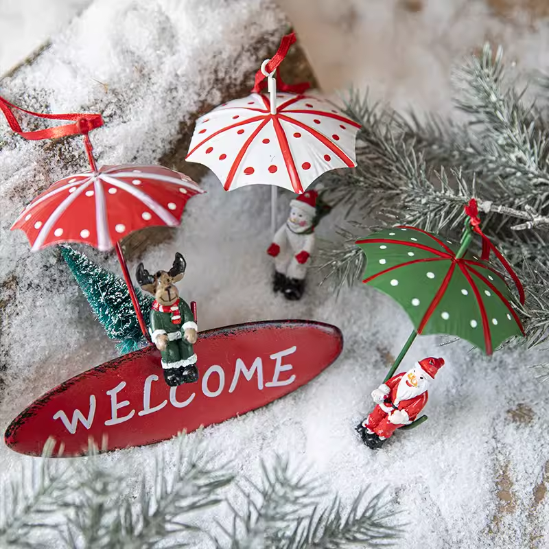 Umbrella Santa Claus Snowman&Reindeer Claus  for Christmas Tree Didiseaon Ornaments