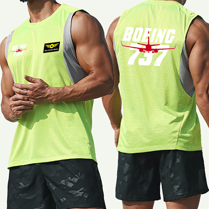 Amazing Boeing 737 Designed Men Sleeveless T-shirt Quick Dry Vests