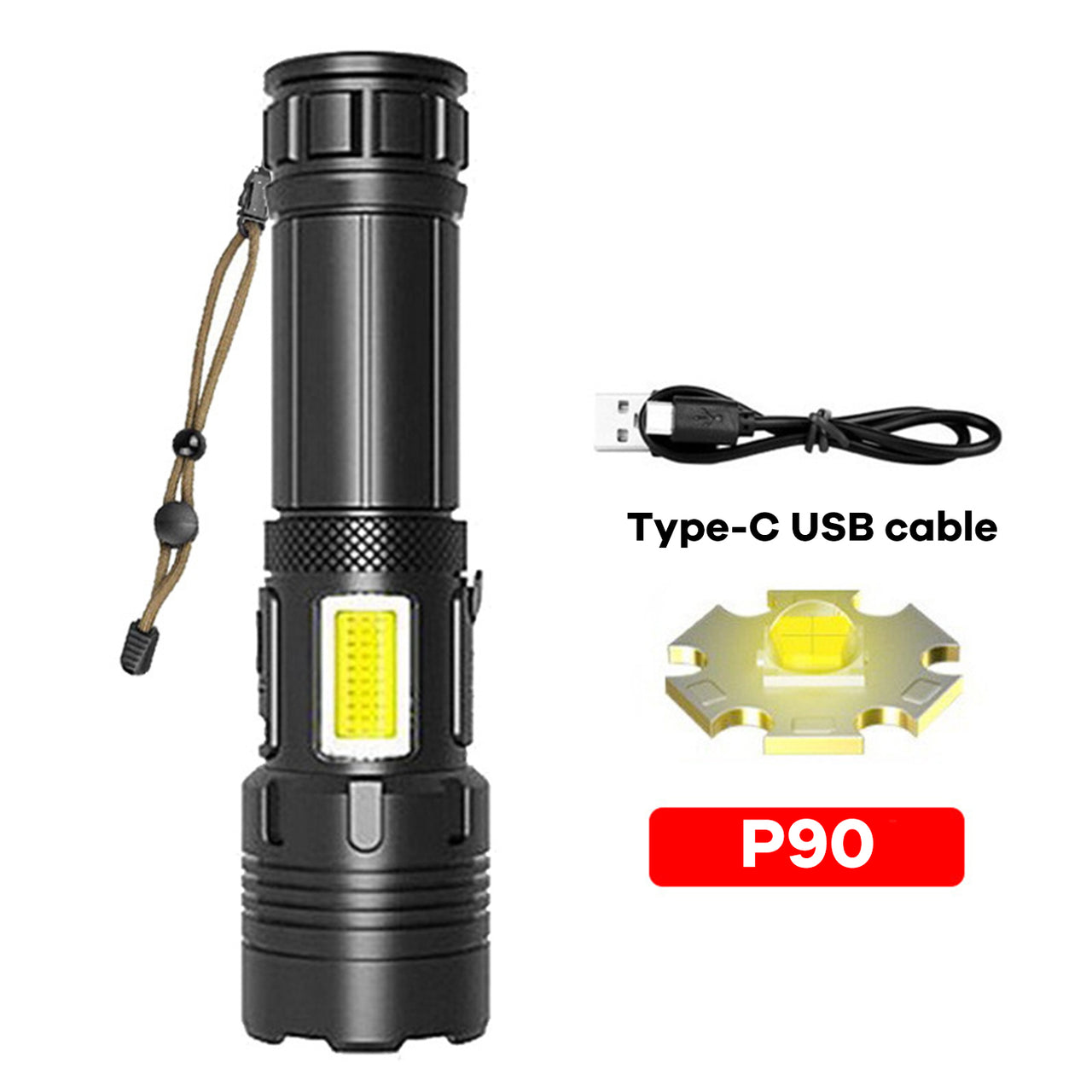 LED 1819 P70 Strong Light Flashlight