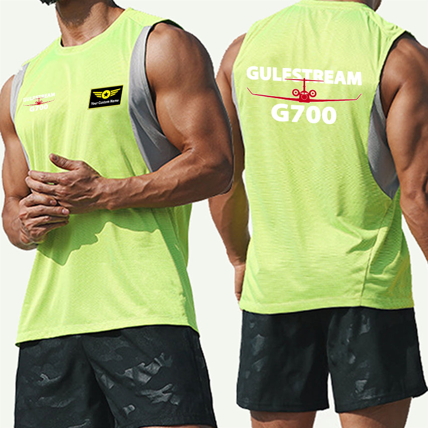 Amazing Gulfstream G700 Designed Men Sleeveless T-shirt Quick Dry Vests