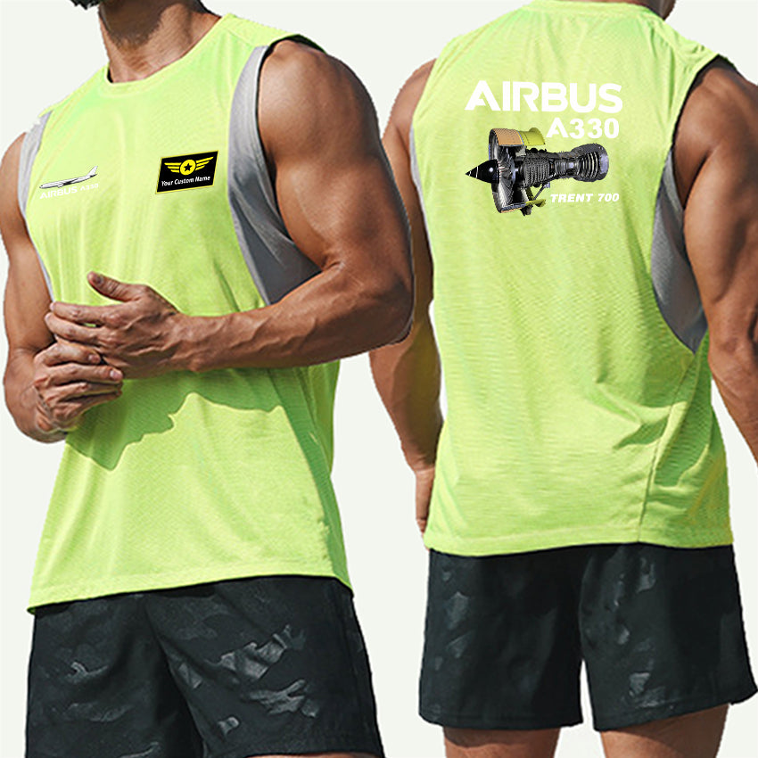 Airbus A330 & Trent 700 Engine Designed Men Sleeveless T-shirt Quick Dry Vests