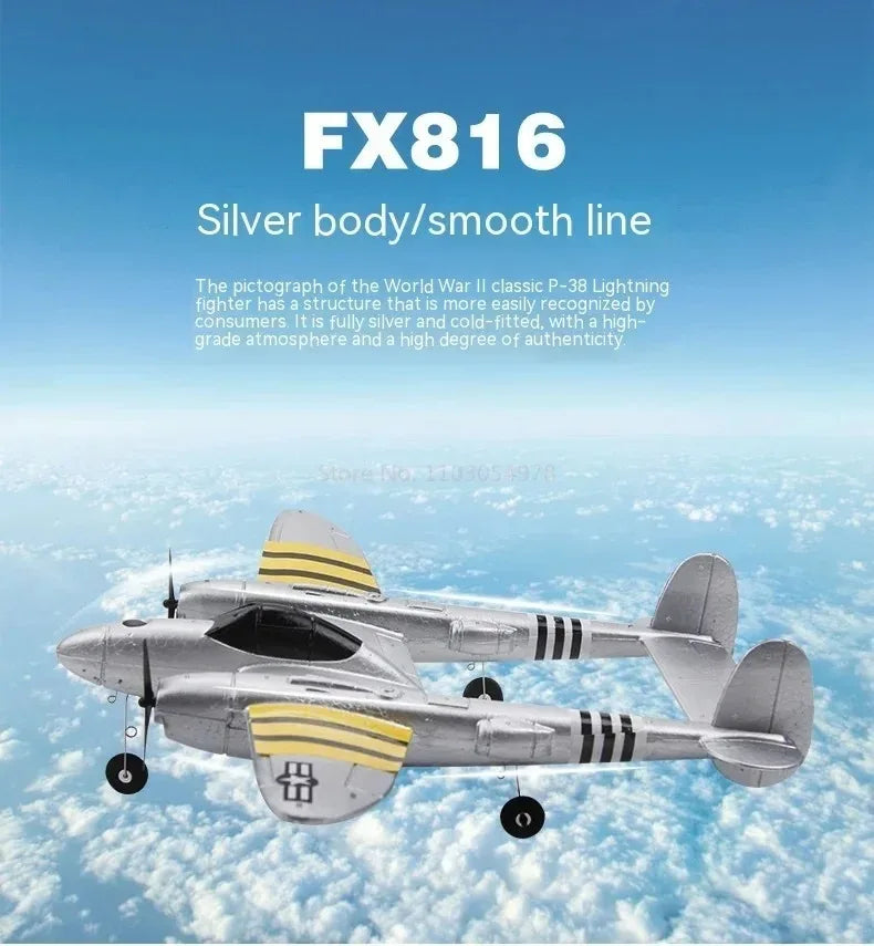 FX816 Remote Control Airplane P38 Fighter Rechargeable RC Aircraft Glider Model