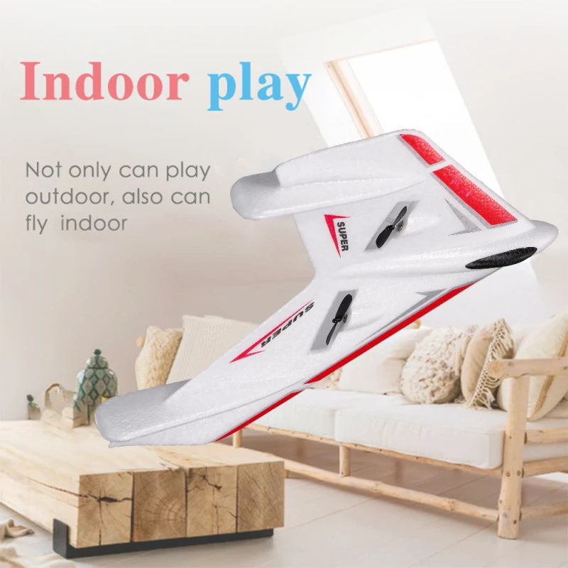 Delta Wing Design Anti-fall Remote Control Fixed-wing Glider Plane 120M Built-in Propeller EPP Foam Material