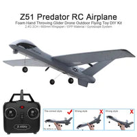 Thumbnail for Z51 Predator RC Glider 2.4G 2CH EPP Foam RC Plane With LED Light Fixed