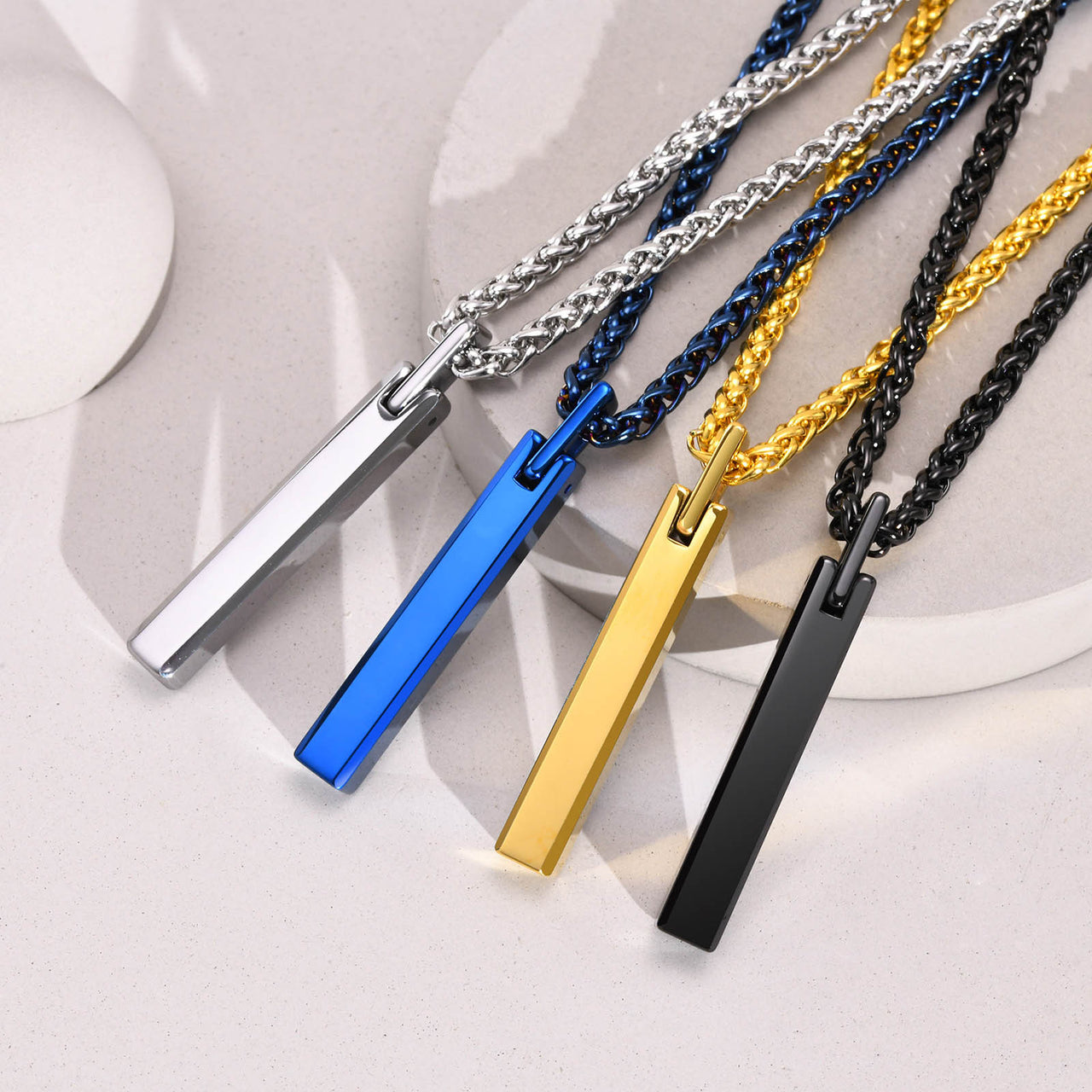 Your Custom Design & Image & Logo & Text Design  One word smooth necklace