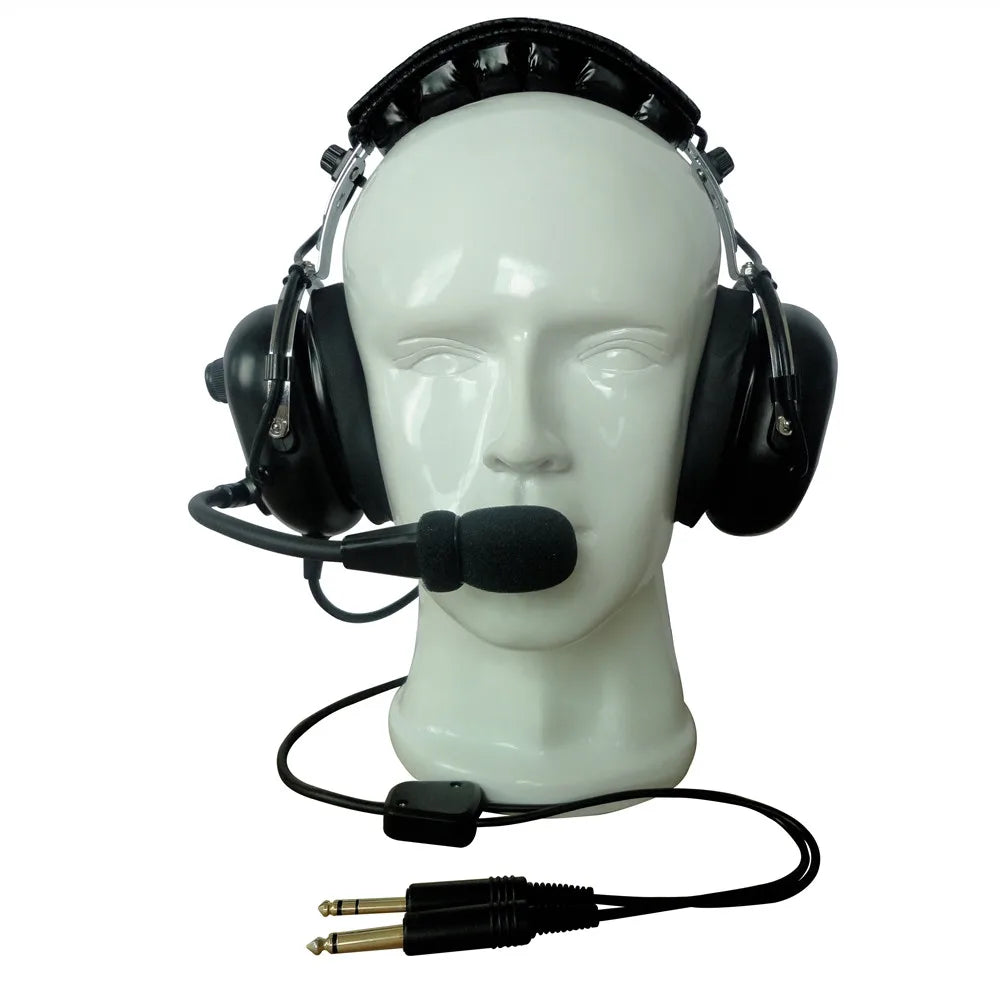 Black Colour Aviation Headset Aviation Headphones Passive Noise Cancelling For Pilot And Passenger Students