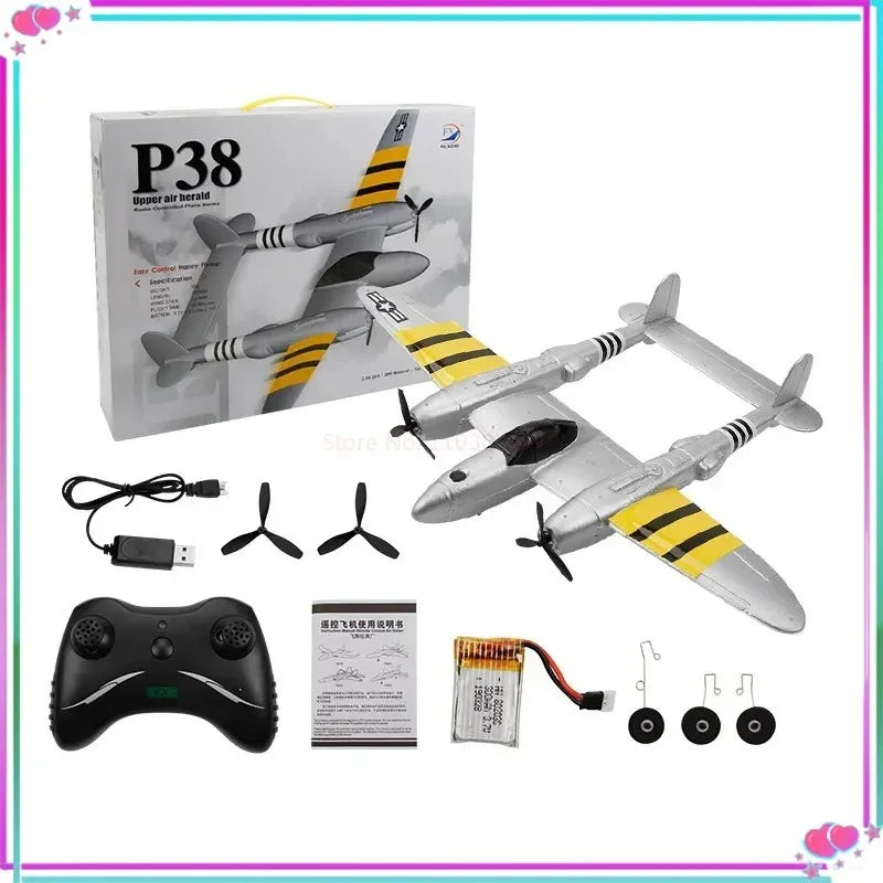 FX816 Remote Control Airplane P38 Fighter Rechargeable RC Aircraft Glider Model