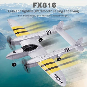 FX816 Remote Control Airplane P38 Fighter Rechargeable RC Aircraft Glider Model