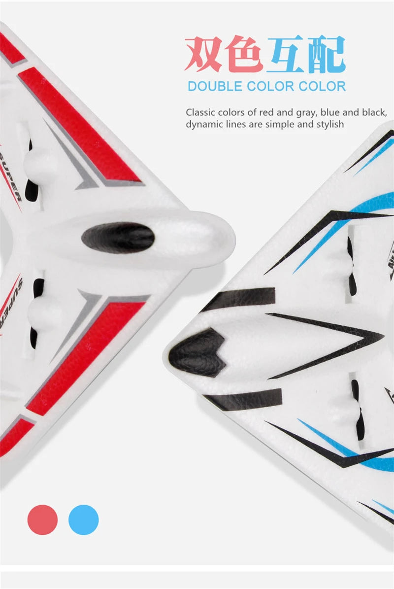 Delta Wing Design Anti-fall Remote Control Fixed-wing Glider Plane 120M Built-in Propeller EPP Foam Material