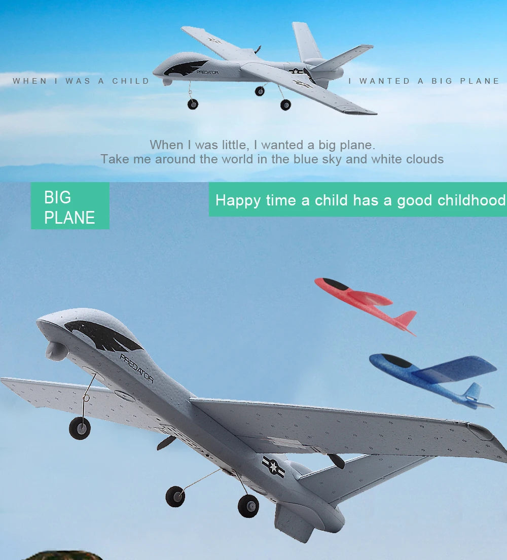 Z51 Predator RC Glider 2.4G 2CH EPP Foam RC Plane With LED Light Fixed