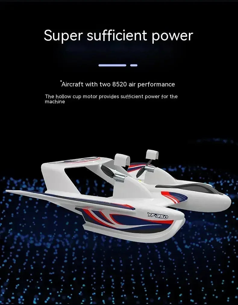 RC Plane 2.4G Radio EPP Foam Fixed-Wing Glider With LED Lights YF-350 Model Water Land