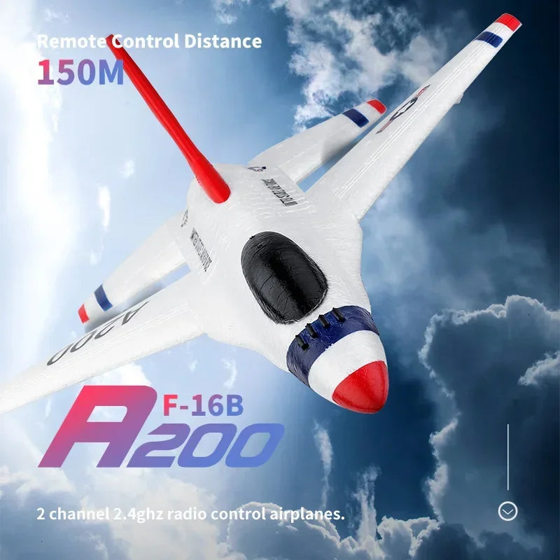 Wltoys XK A200 RC Airplane F-16B Drone 2.4G Aircraft 2CH Fixed-wing EPP Electric