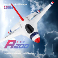 Thumbnail for Wltoys XK A200 RC Airplane F-16B Drone 2.4G Aircraft 2CH Fixed-wing EPP Electric