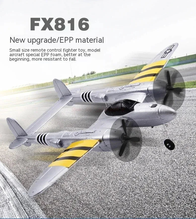 FX816 Remote Control Airplane P38 Fighter Rechargeable RC Aircraft Glider Model