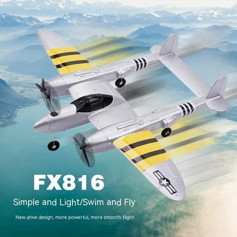 FX816 Remote Control Airplane P38 Fighter Rechargeable RC Aircraft Glider Model