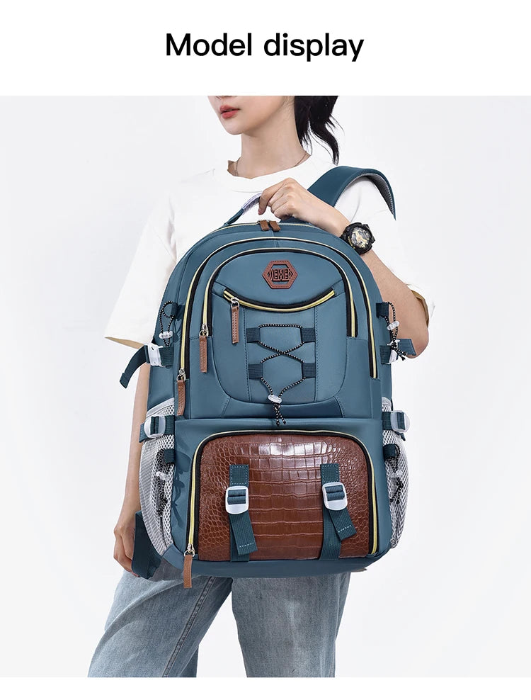 Outdoor Travel Backpack Large Capacity Sports Camping Trekking Knapsack Men Women Laptop Bag With Shoes Pocket School Bags