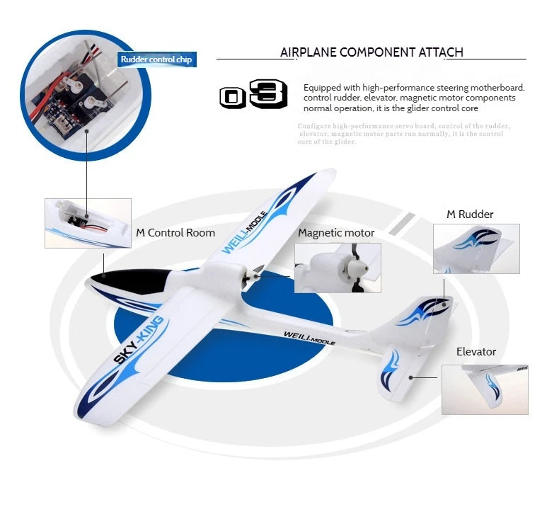 F959s Three-Channel Push-Back High-Speed Glider Six-Axis Gyroscope Remote Control Aircraft Plane Rc Model Toy