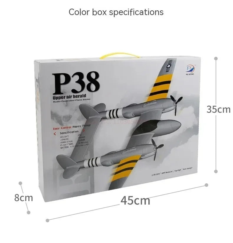 FX816 Remote Control Airplane P38 Fighter Rechargeable RC Aircraft Glider Model