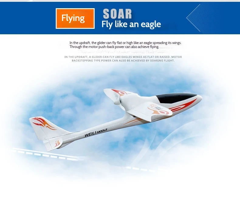 F959s Three-Channel Push-Back High-Speed Glider Six-Axis Gyroscope Remote Control Aircraft Plane Rc Model Toy