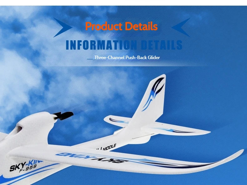 F959s Three-Channel Push-Back High-Speed Glider Six-Axis Gyroscope Remote Control Aircraft Plane Rc Model Toy