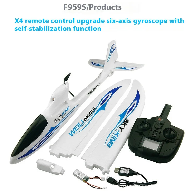 F959s Three-Channel Push-Back High-Speed Glider Six-Axis Gyroscope Remote Control Aircraft Plane Rc Model Toy