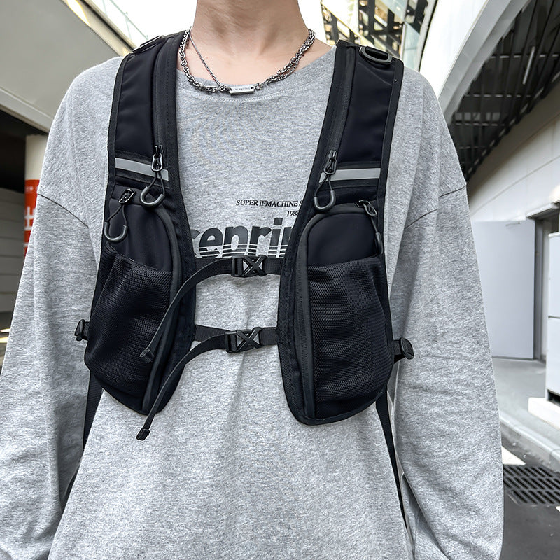 Oxford Fashion Crossbody Chest Vest Bag Men Women Night Reflective Hip Hop Style Streetwear Waistcoat Packs Bgas For Women