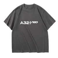 Thumbnail for A321neo & Text Designed Relax Fit T-Shirts