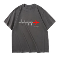 Thumbnail for Aviation Heartbeats Designed Relax Fit T-Shirts