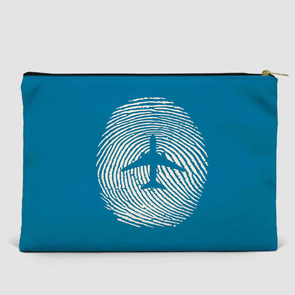 Aviation Finger Print Designed Zipper Pouch