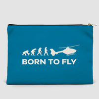 Thumbnail for Born To Fly Helicopter Designed Zipper Pouch