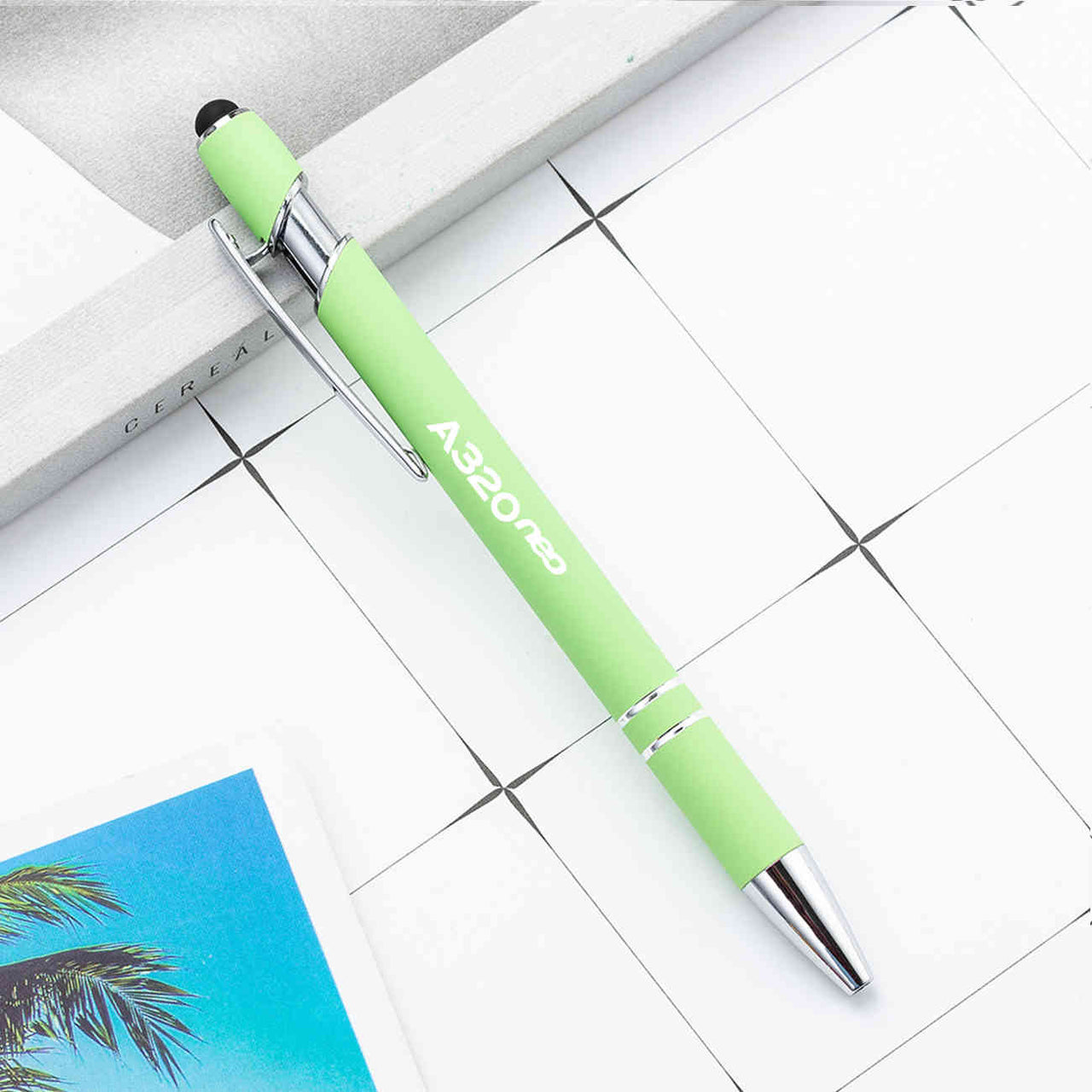 A320neo & Text Designed Ballpens Capacitive Screen Touch Pens