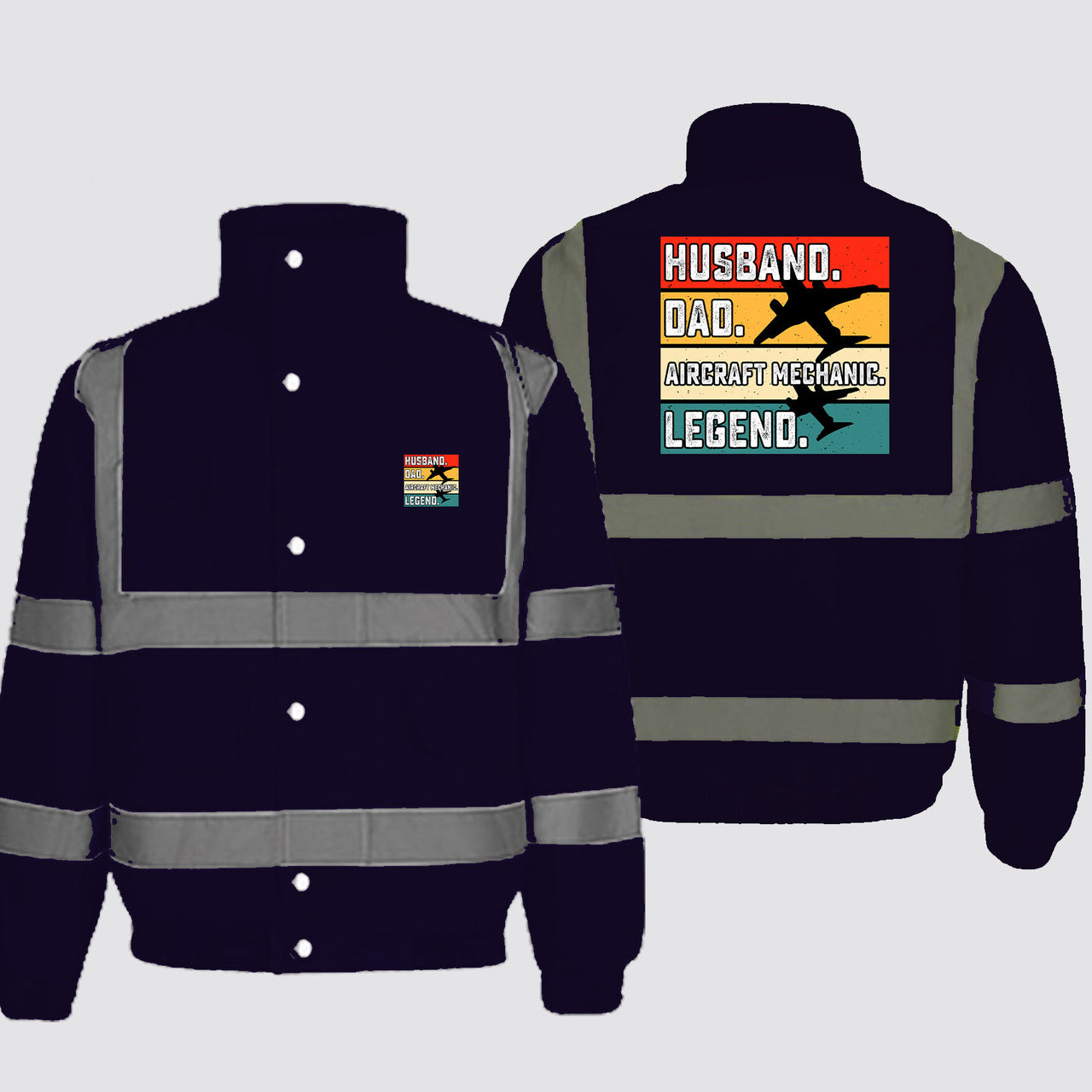 Husband & Dad & Aircraft Mechanic & Legend Designed Reflective Winter Jackets