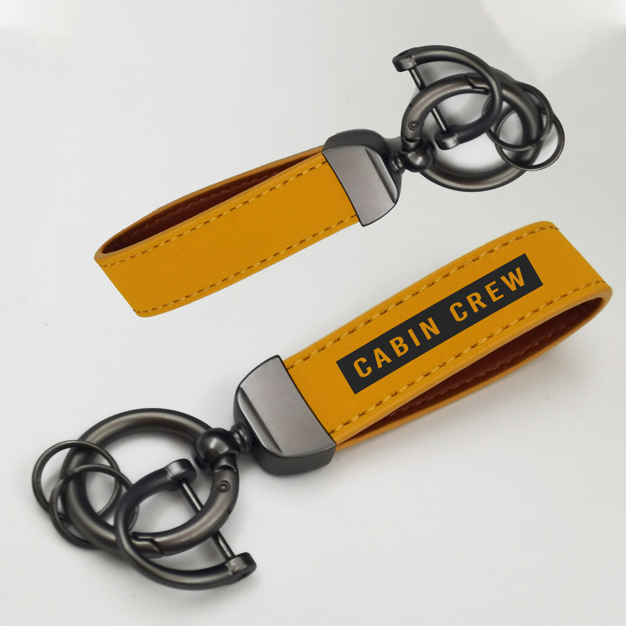 Cabin Crew Text Design Horseshoe Buckle Key Chains