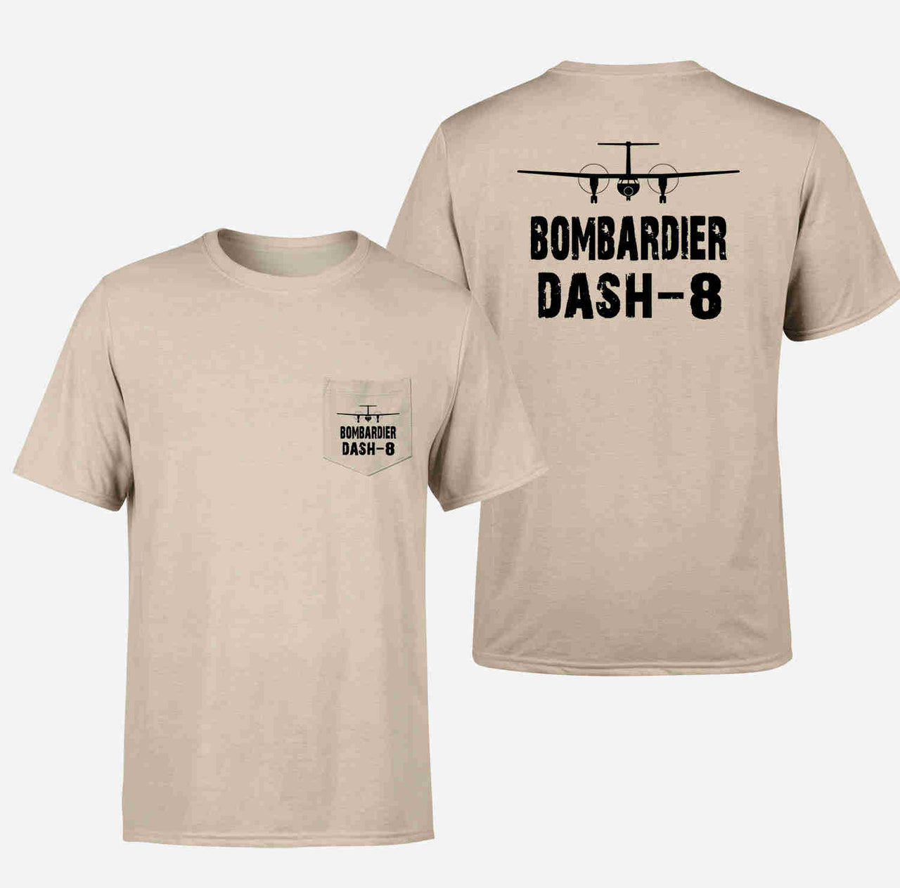 Bombardier Dash-8 & Plane Designed Pocket T-Shirts