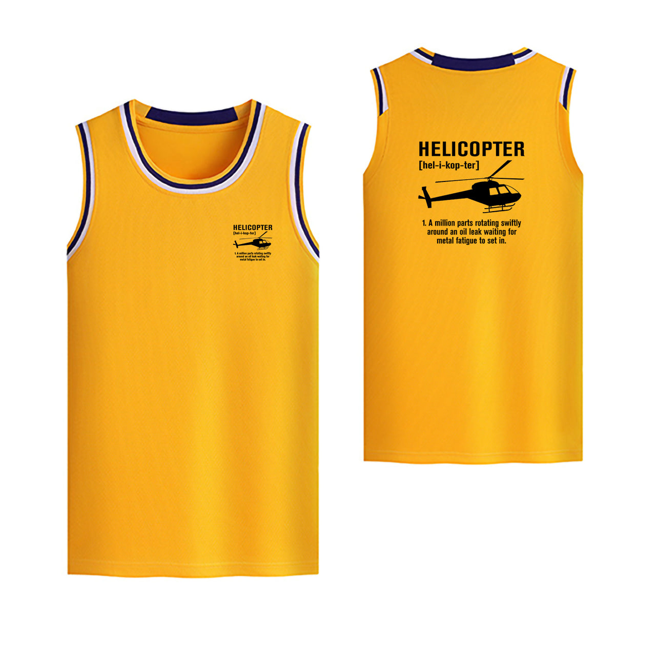 Helicopter [Noun] Designed Basketball Style Sports Tank Tops