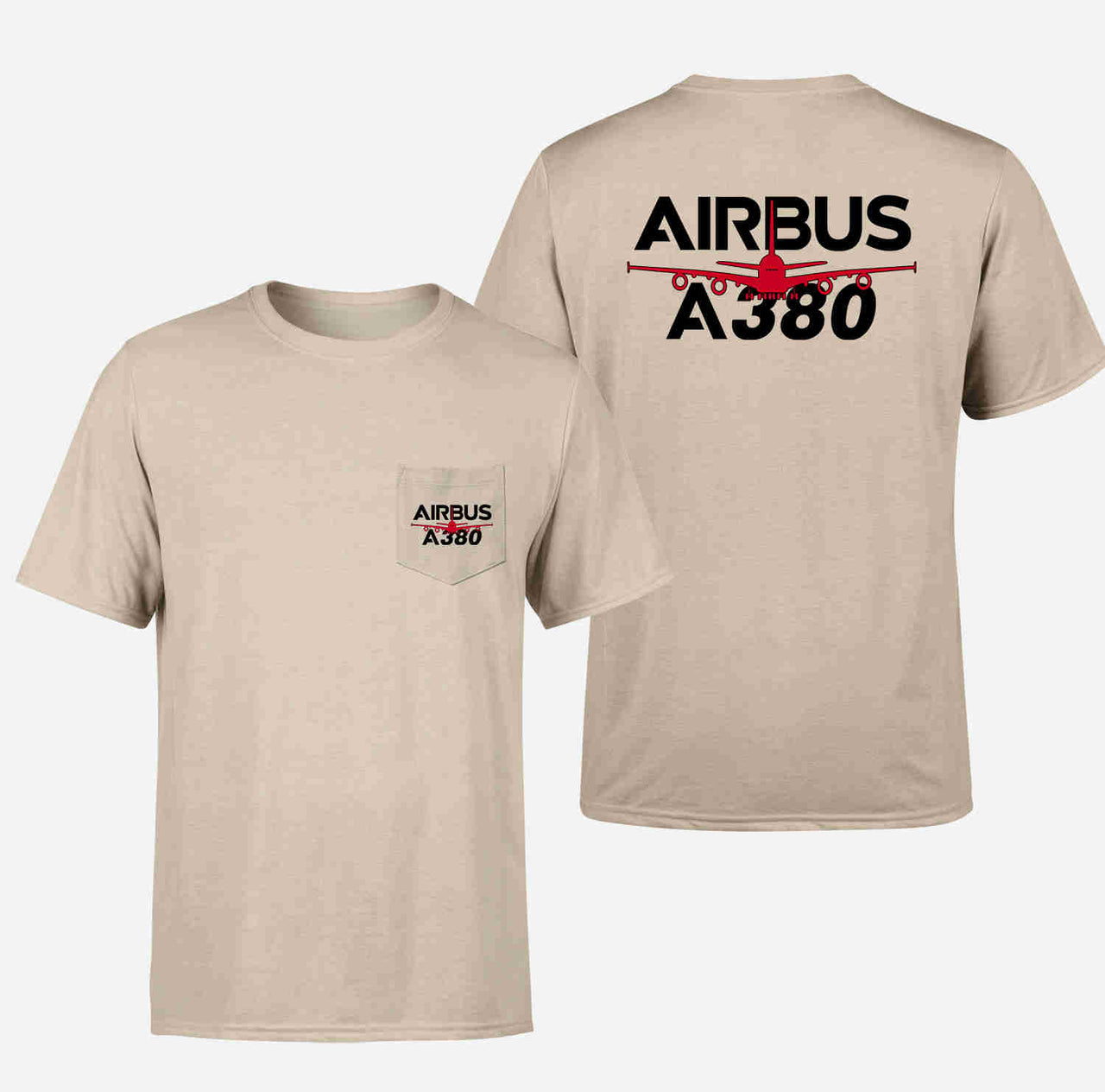 Amazing Airbus A380 Designed Pocket T-Shirts