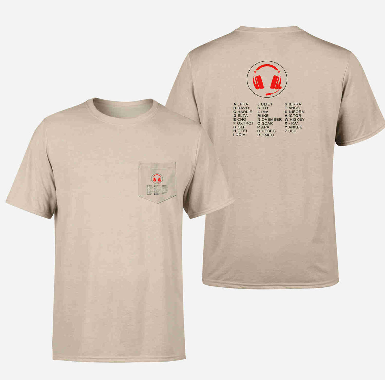 Aviation Alphabet 3 Designed Pocket T-Shirts