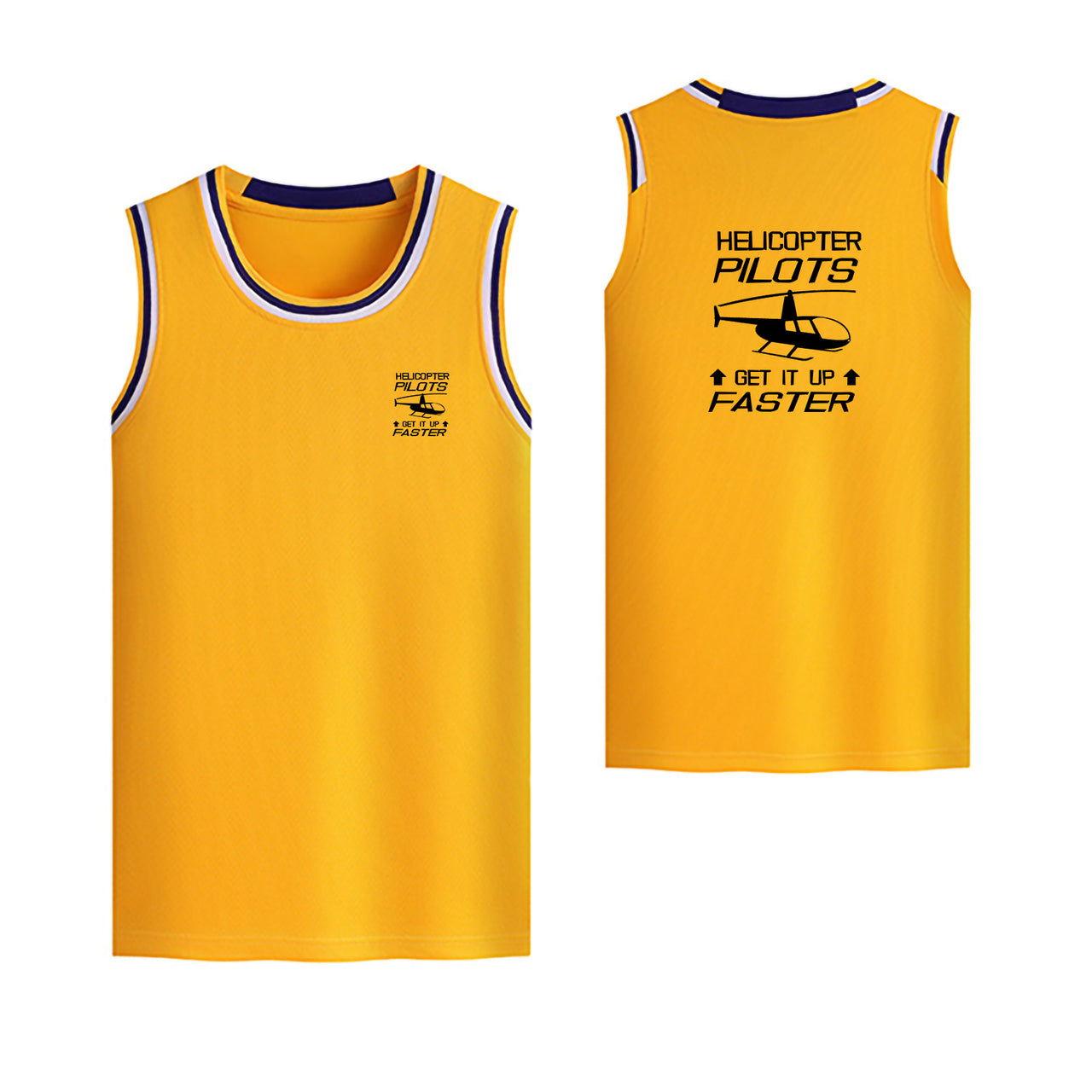 Helicopter Pilots Get It Up Faster Designed Basketball Style Sports Tank Tops