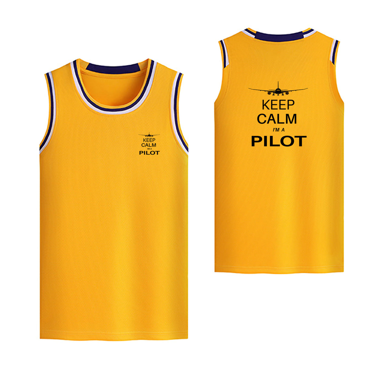 Pilot (777 Silhouette) Designed Basketball Style Sports Tank Tops