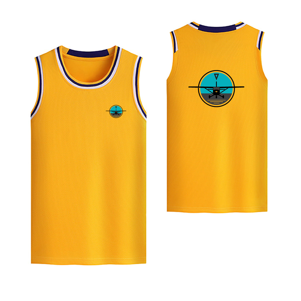 Cessna & Gyro Designed Basketball Style Sports Tank Tops