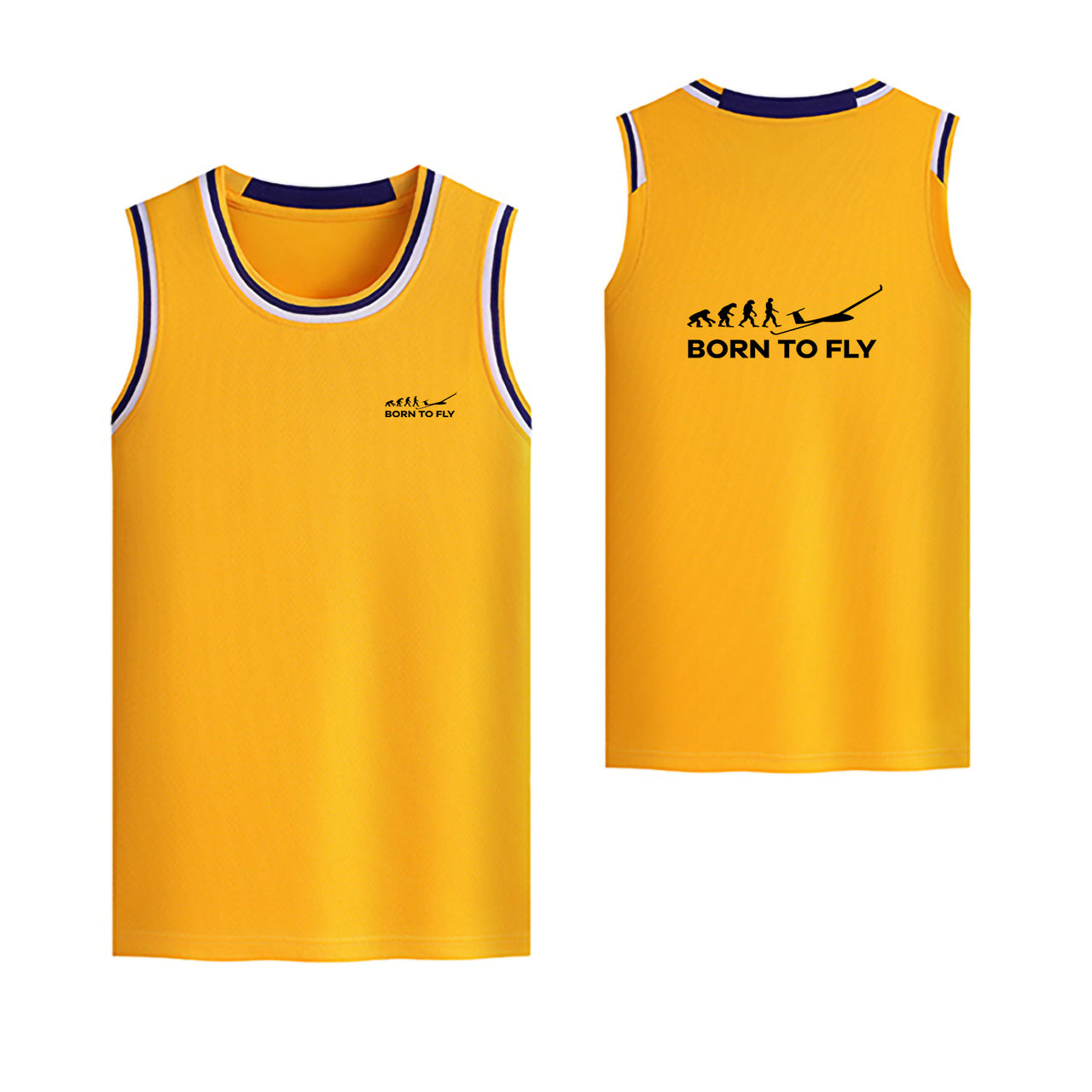 Born To Fly Glider Designed Basketball Style Sports Tank Tops