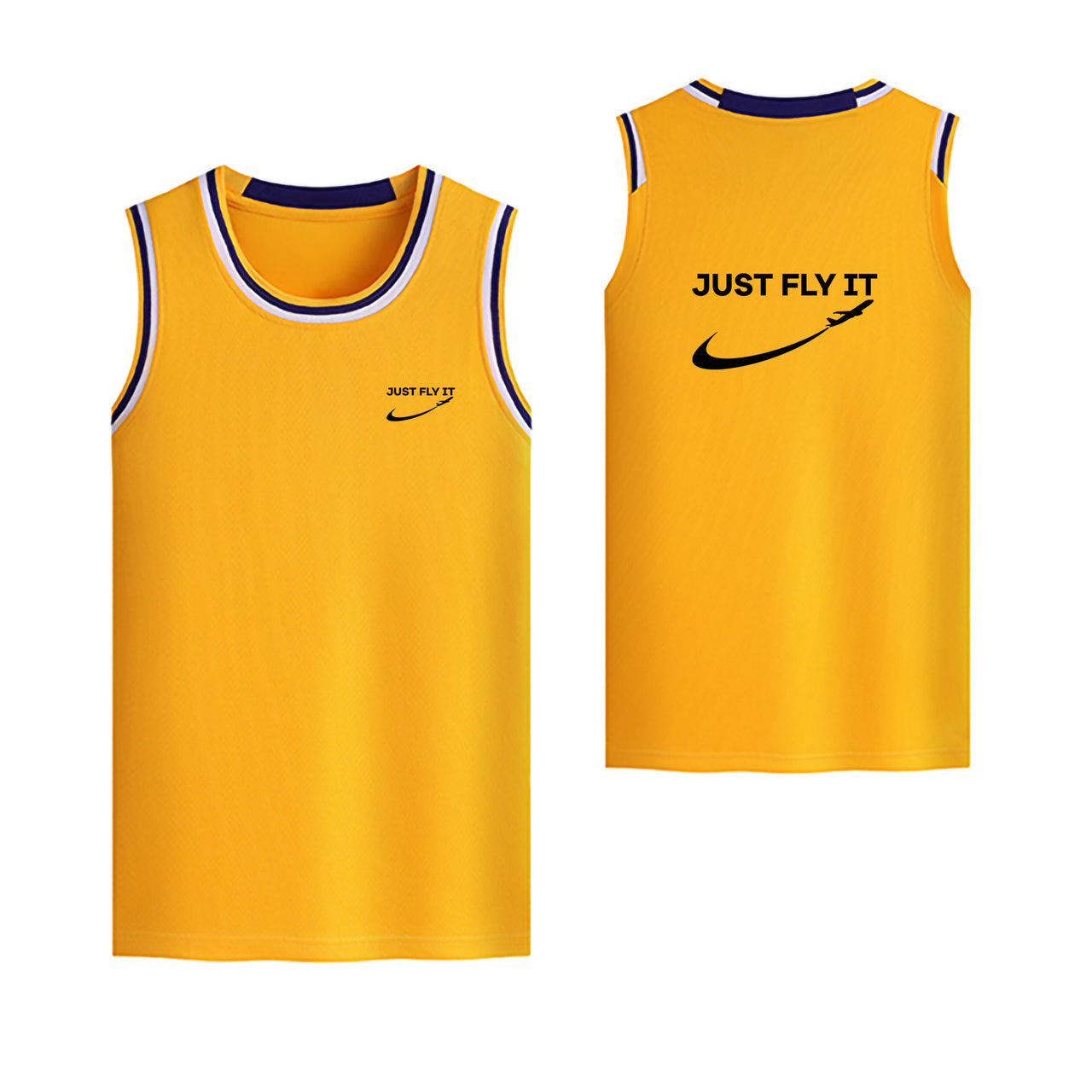 Just Fly It 2 Designed Basketball Style Sports Tank Tops