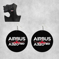 Thumbnail for Amazing Airbus A320neo Designed Wooden Drop Earrings