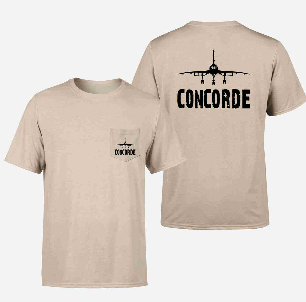 Concorde & Plane Designed Pocket T-Shirts