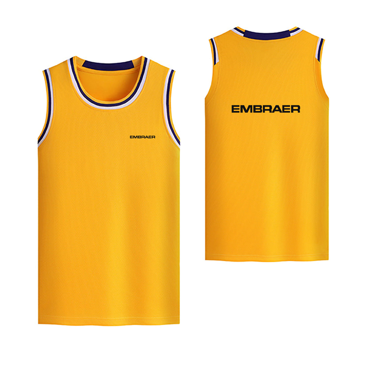 Embraer & Text Designed Basketball Style Sports Tank Tops