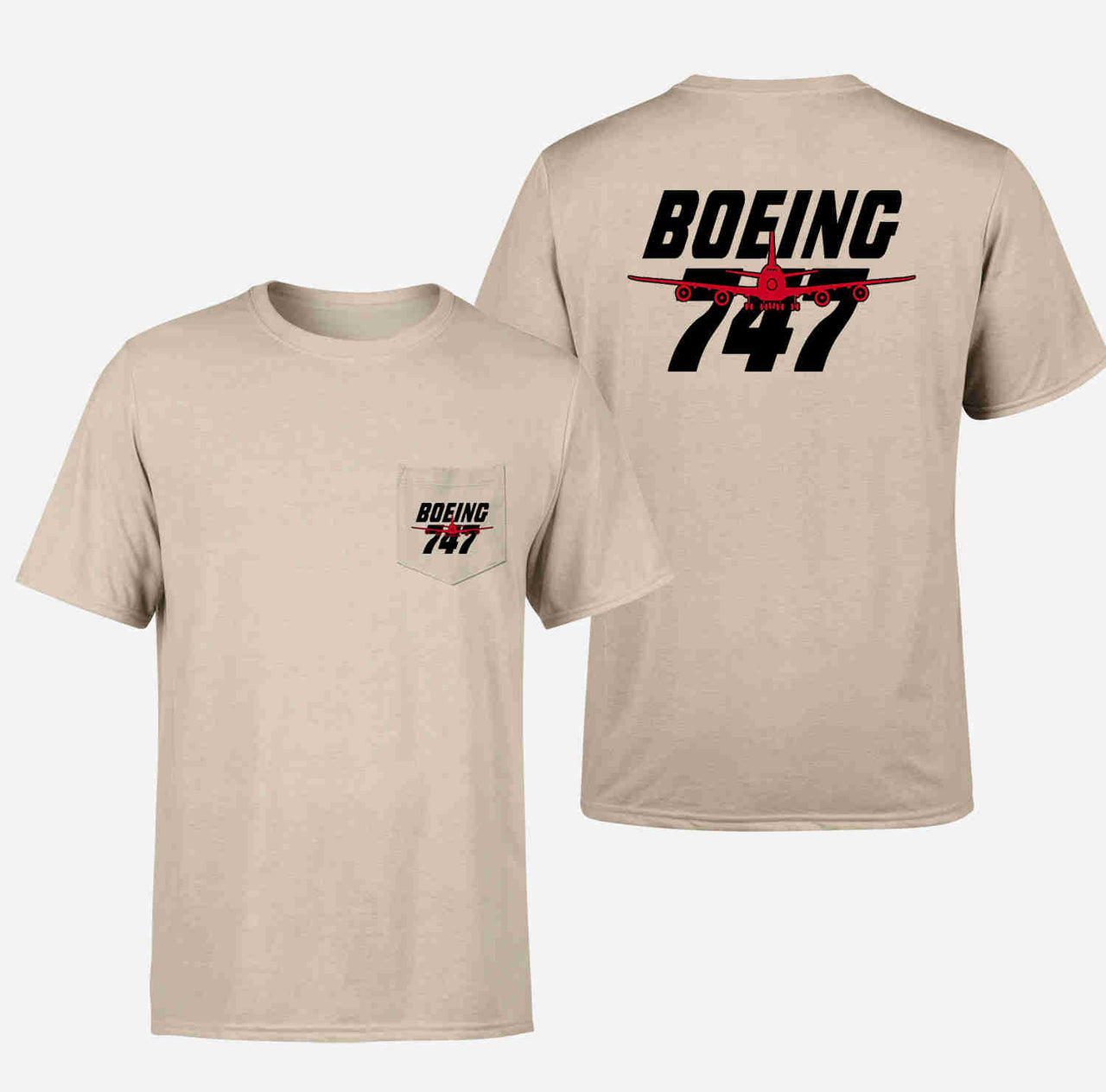 Amazing Boeing 747 Designed Pocket T-Shirts