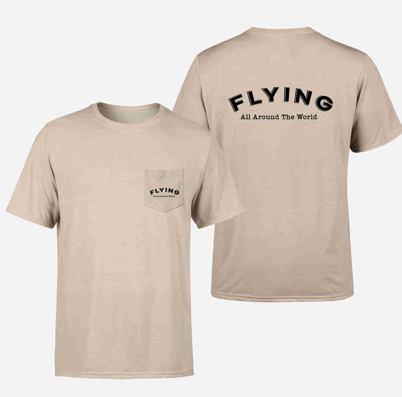 Flying All Around The World Designed Pocket T-Shirts