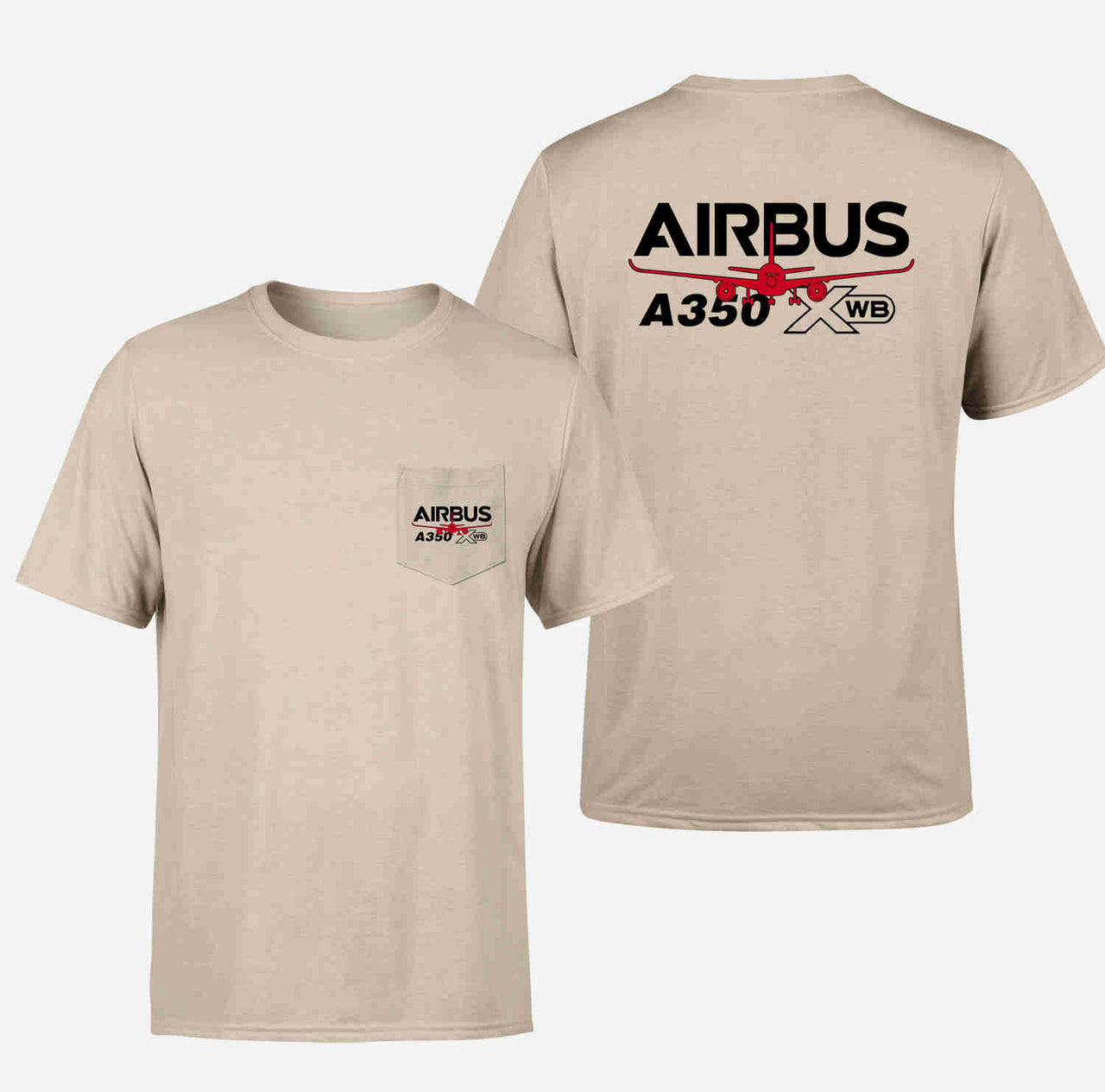 Amazing Airbus A350 XWB Designed Pocket T-Shirts